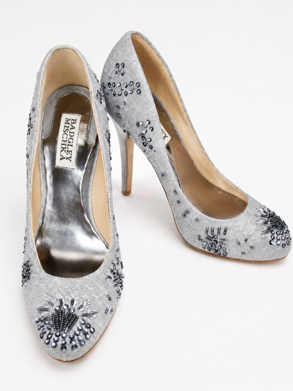 Badgley Mischka 'Sanoma' Embellished Beaded Lace Heels | Size 7